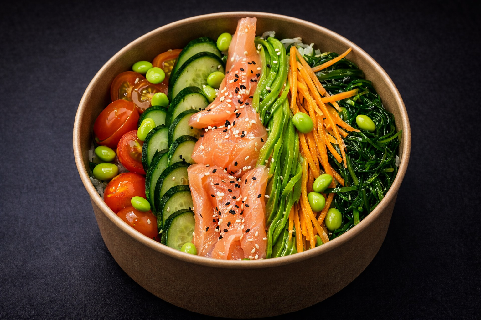 Salmon sashimi salad